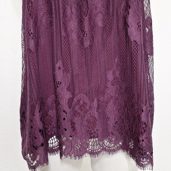 Taylor & Sage Whimsygoth Mesh Witchy Embroidered Lace Babydoll Purple Top Size L - Picture 3 of 10